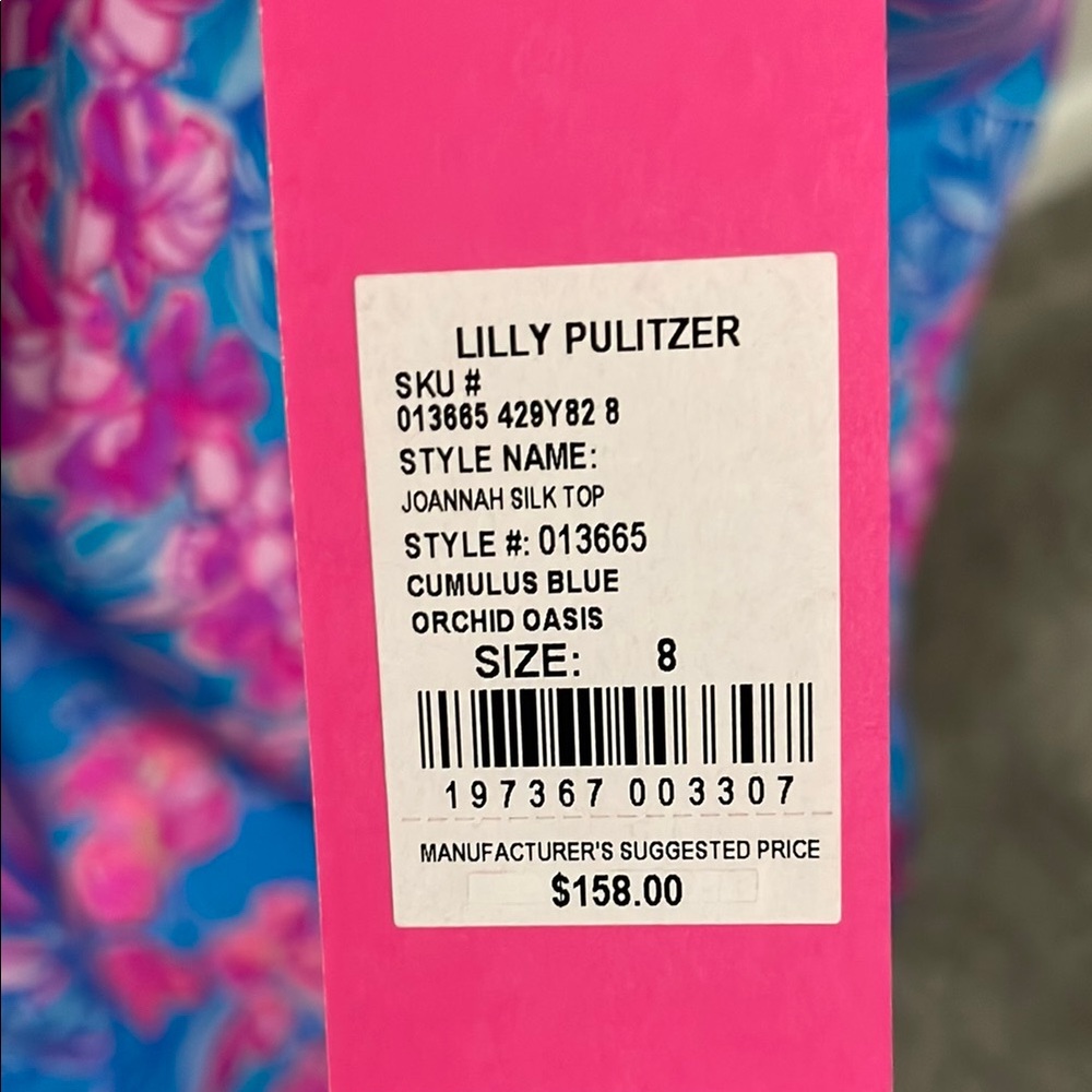 Lilly Pulitzer Joannah Blue and Pink Top - Picture 2 of 6